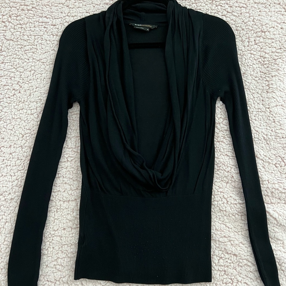 BCBG MaxAzria low cowl neck long sleeve sweater
